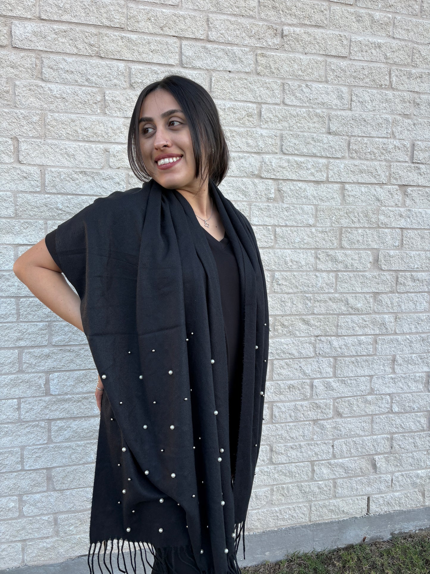 Pearl Fringe Scarf