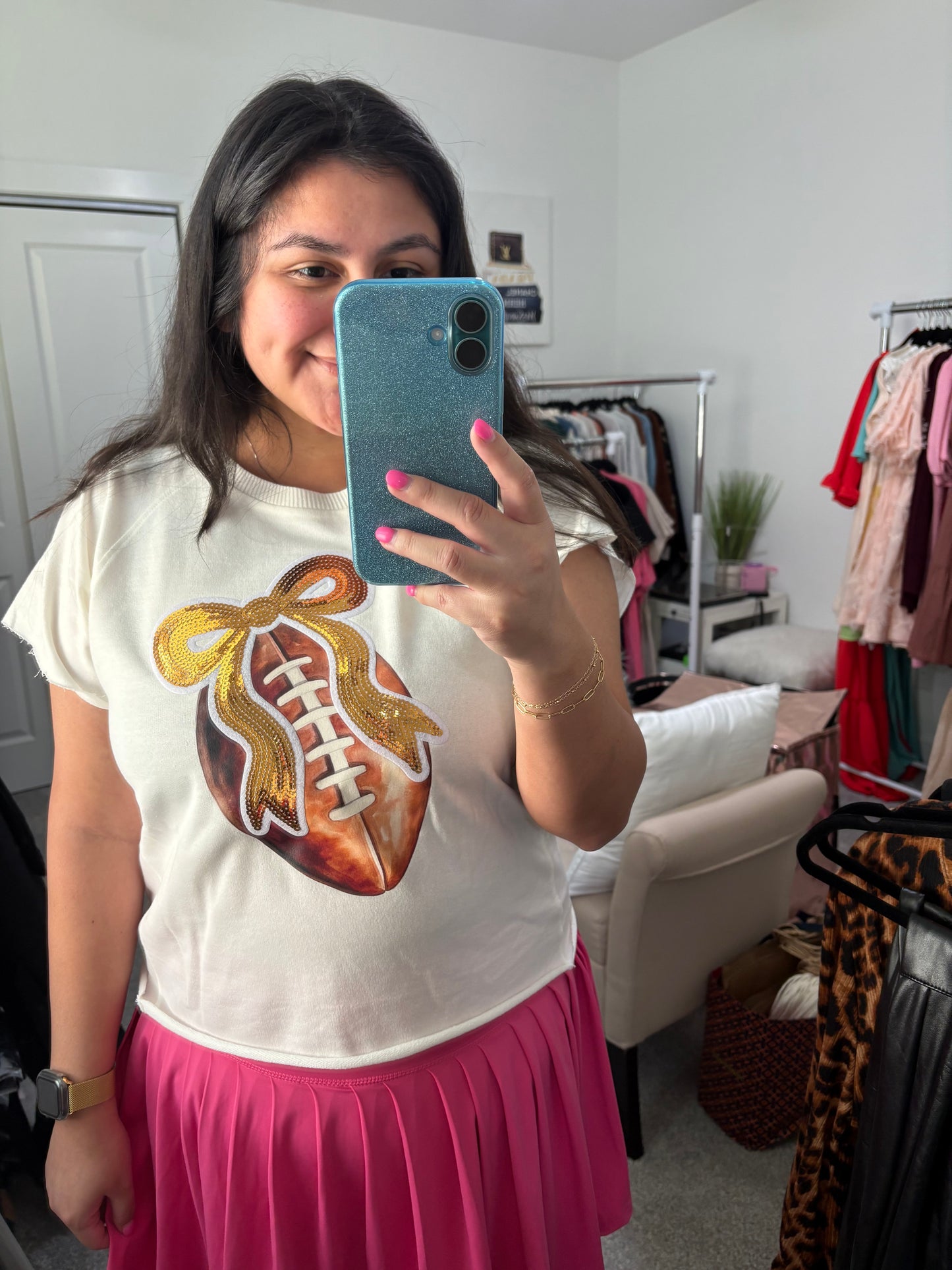 Sequin Football Tee