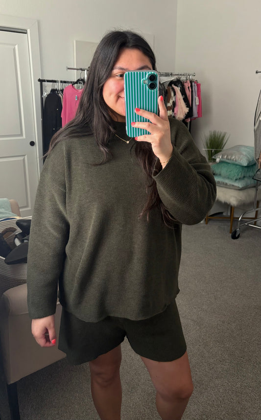Sage Sweater Short Set