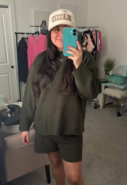 Sage Sweater Short Set