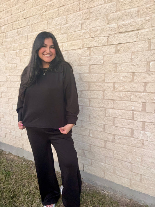 Black Scuba Lounge Set