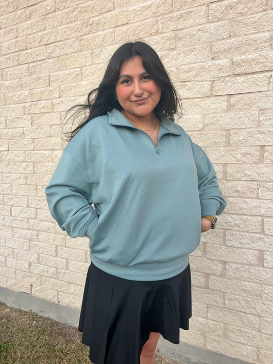 Scuba Quarter Zip - Blue Grey