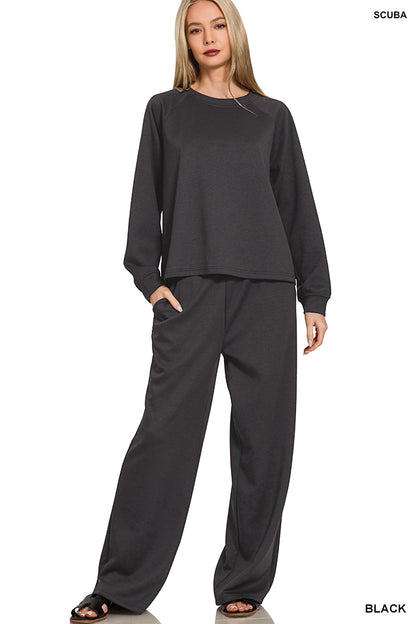 Black Scuba Lounge Set